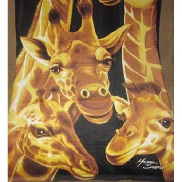 New Cute Giraffes Family Beach Bath Pool Towel Gift Giraffe Safari Zoo 30 x 60 - Picture 3 of 3